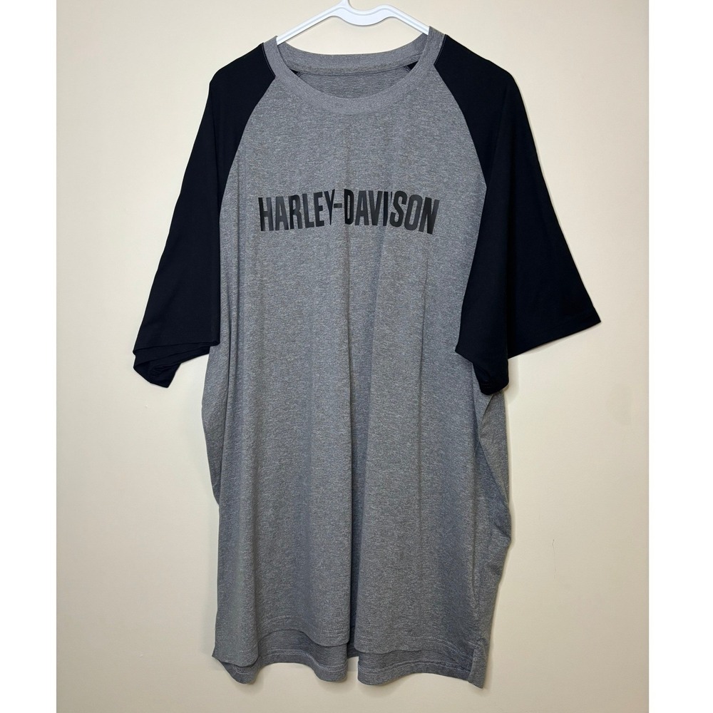 Harley-Davidson Performance Raglan T-Shirt Gray Black Mens‎ XL